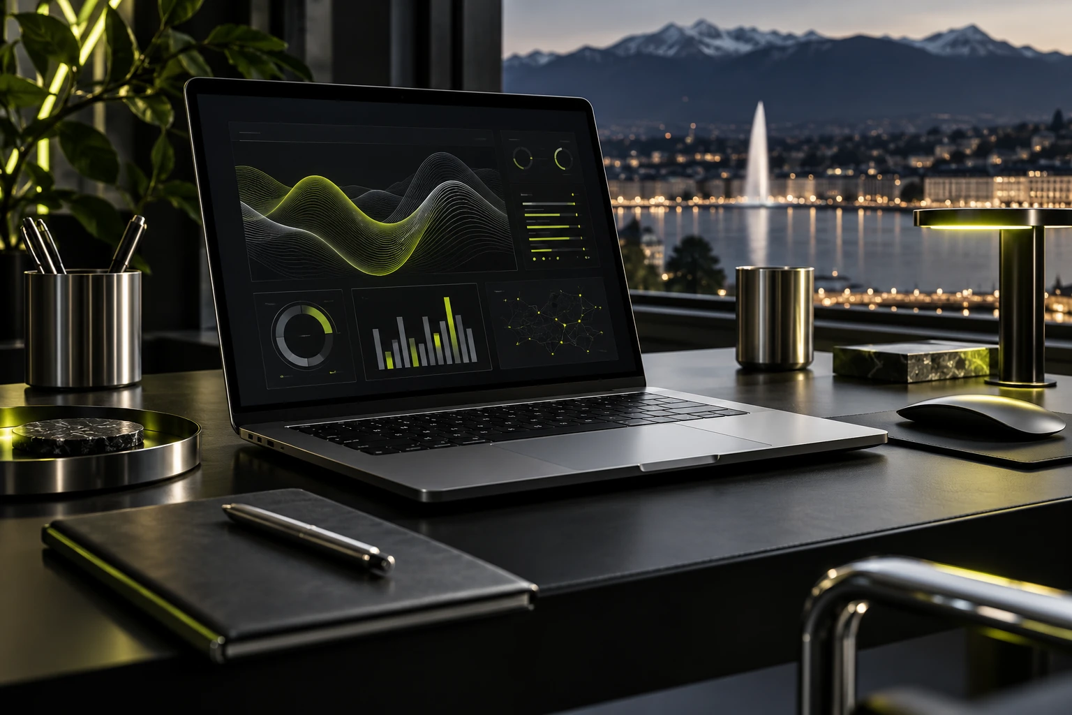 An original technology concept image of a modern workstation
